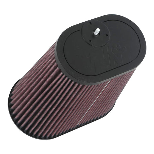K&N RU-1012 High-Flow Original Universal Air Filter - 3-1/8" DUAL FLG, 8-7/8" X 5-3/16"B, 6-1/4" X 4"T, 9"H W/STUD