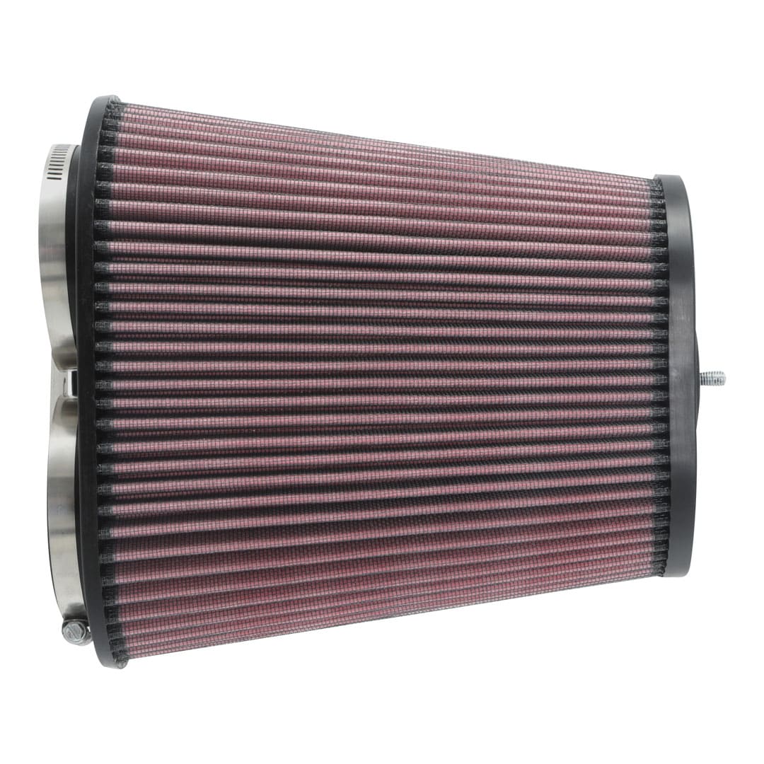 K&N RU-1012 High-Flow Original Universal Air Filter - 3-1/8" DUAL FLG, 8-7/8" X 5-3/16"B, 6-1/4" X 4"T, 9"H W/STUD