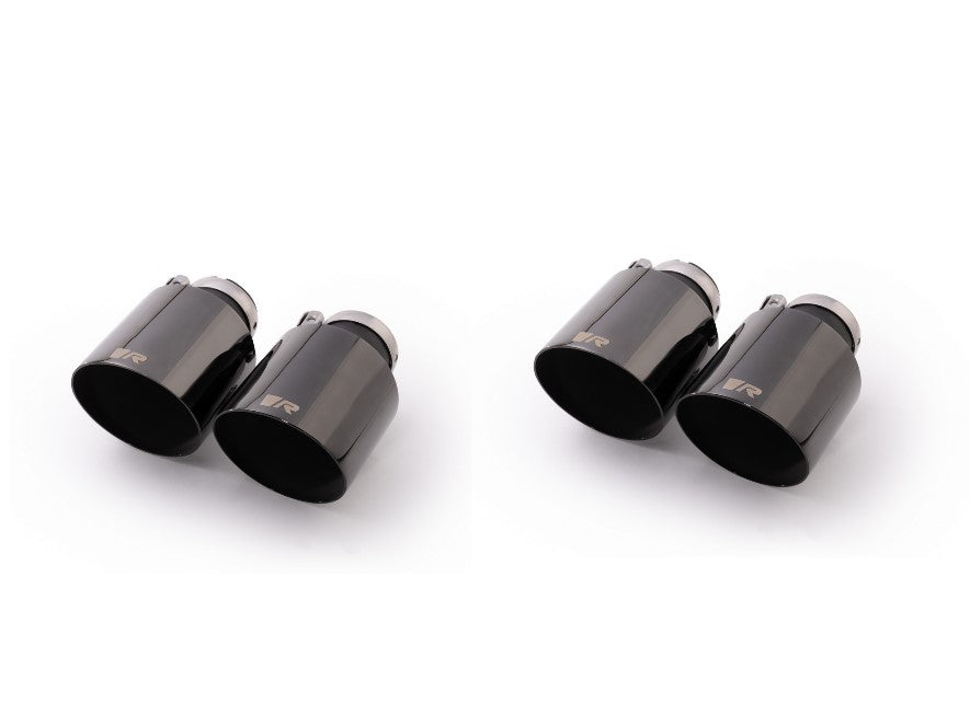 Remus 0446 70SGBR 102mm Angled Straight Cut Glossy Black Quad Tailpipes - ML Performance UK