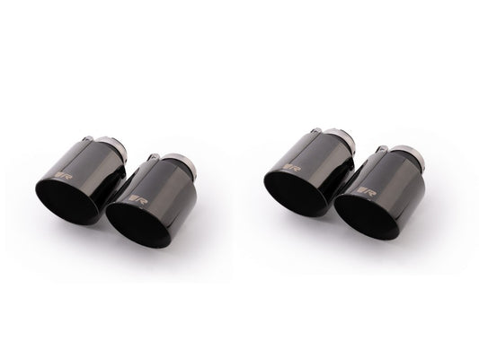 Remus 0446 70SGBR 102mm Angled Straight Cut Glossy Black Quad Tailpipes - ML Performance UK