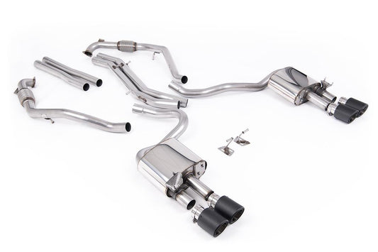 MillTek-SSXAU1117-Cat-back Cat Back Non-Resonated (Louder) with Quad JET-100 Carbon Trims | ML Performance Car Parts