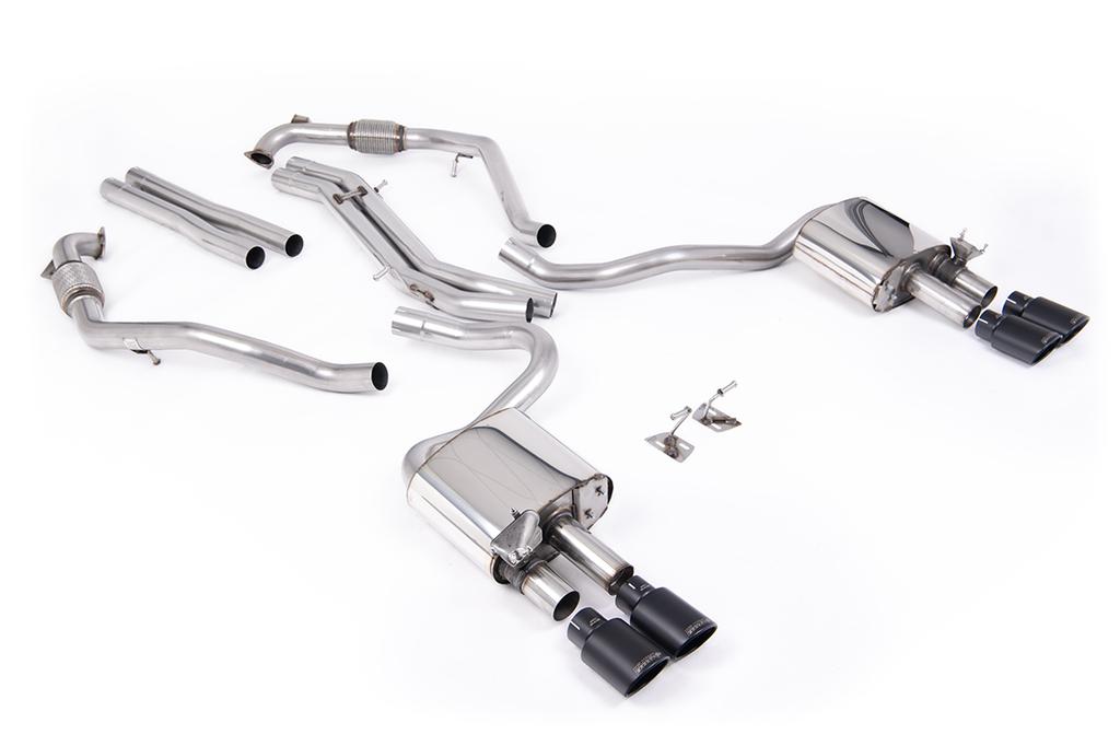 MillTek-SSXAU1118-Cat-back Cat Back Non-Resonated (Louder) with Quad Cerakote Black Ovals Trims | ML Performance Car Parts