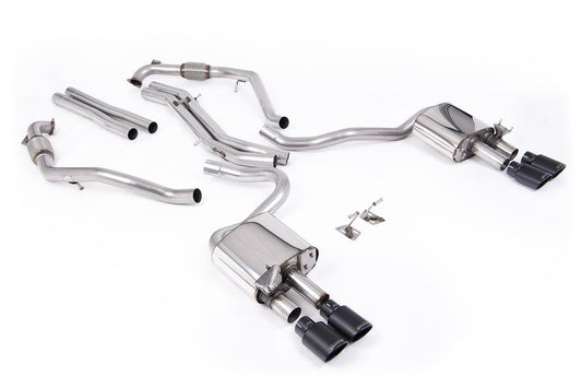 MillTek-SSXAU1118-Cat-back Cat Back Non-Resonated (Louder) with Quad Cerakote Black Ovals Trims | ML Performance Car Parts