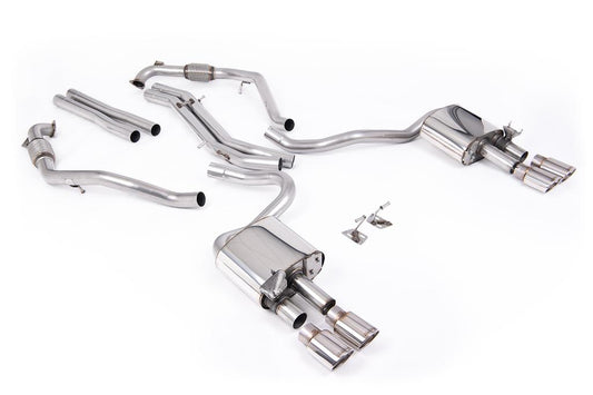 MillTek-SSXAU1119-Cat-back Cat Back Non-Resonated (Louder) with Quad Polished Ovals Trims | ML Performance Car Parts