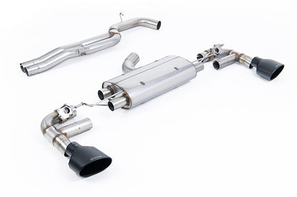 Milltek SSXAU962 Audi 80mm Non-Resonated (Loudest) Cat-Back With Cerakote Black Trims (Inc. TT)