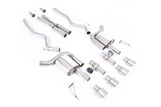 Milltek SSXFD427 Ford Active Valved Cat-Back With X Pipe And GT-100 / 4' Brushed Titanium Tips (Inc. Mustang)