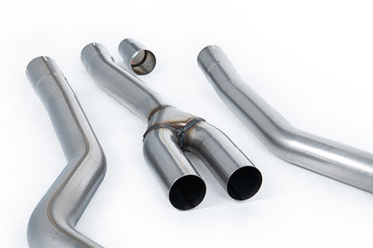 Milltek SSXFD440 Ford Dual Quad Outlet With Active Valves Non-Resonated With Gt-100 Cerakote Black Trims  (Inc. Mustang)