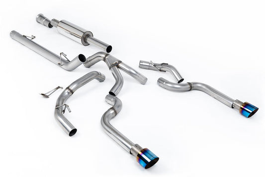 MillTek-SSXFD479-Cat-back Dual Outlet (Non Tremor Models) - Road Resonated with 2 x GT-100 Burnt Titanium Tips | ML Performance Car Parts