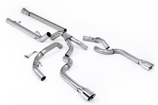 MillTek-SSXFD480-Cat-back Dual Outlet (Non Tremor Models) - Non-Resonated (Louder) with 2 x GT-100 Polished Tips | ML Performance Car Parts