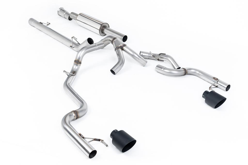 MillTek-SSXFD493-Cat-back Dual Outlet - Road Resonated with GT-115 Cerakote Black Tips | ML Performance Car Parts