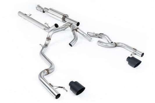 MillTek-SSXFD493-Cat-back Dual Outlet - Road Resonated with GT-115 Cerakote Black Tips | ML Performance Car Parts