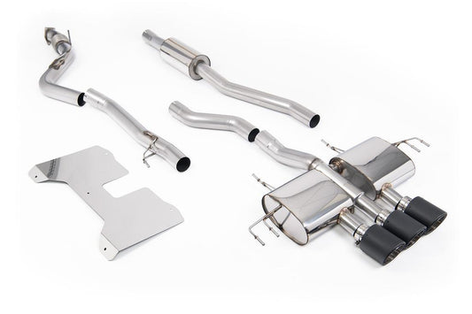 MillTek-SSXHO299-Cat-back Part Resonated (Road) NON VALVED Catback with JET-115 Carbon Fibre Trims | ML Performance Car Parts