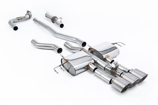 Milltek SSXHO317 Honda / Acura Cat-Back Part-Resonated (Mid Volume Level) With 3 X GT-115 Brushed Titanium Trims (Inc. Integra)