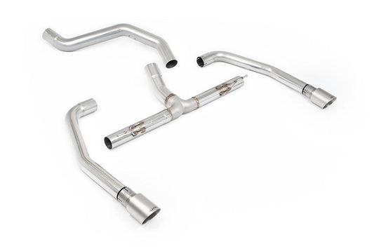 MillTek-SSXINE117-Particulate Filter-back Non Resonated (Louder) GT-90 Brushed Titanium Tips | ML Performance Car Parts