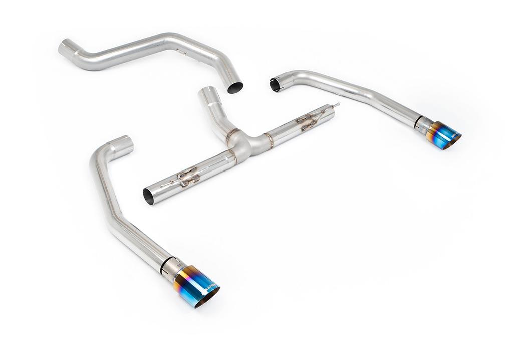 MillTek-SSXINE118-Particulate Filter-back Non Resonated (Louder) GT-90 Burnt/Blue Titanium Tips | ML Performance Car Parts