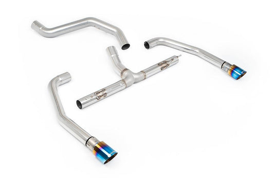 MillTek-SSXINE118-Particulate Filter-back Non Resonated (Louder) GT-90 Burnt/Blue Titanium Tips | ML Performance Car Parts