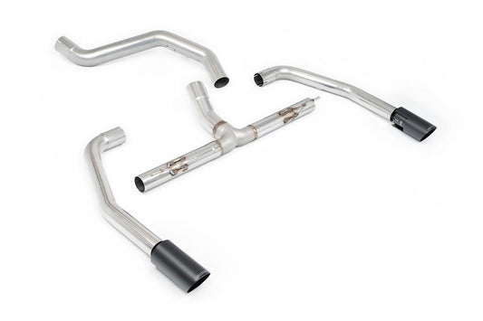 MillTek-SSXINE119-Particulate Filter-back Non Resonated (Louder) Premium GT-90 Cerakote Black Tips with Hidden Clamps | ML Performance Car Parts