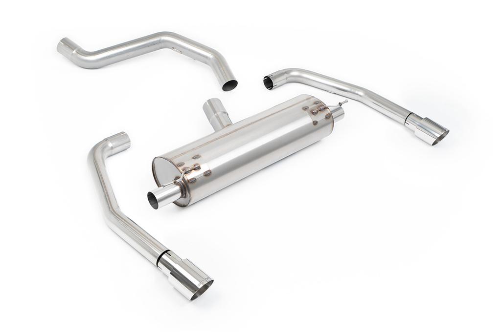 MillTek-SSXINE122-Particulate Filter-back Resonated GT-90 Polished Tips - Requires OE System to be cut | ML Performance Car Parts