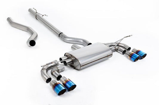 MillTek-SSXLR222-Particulate Filter-back OPF/GPF Back System Non Resonated (Louder) with GT-90 Burnt Titanium Trims | ML Performance Car Parts