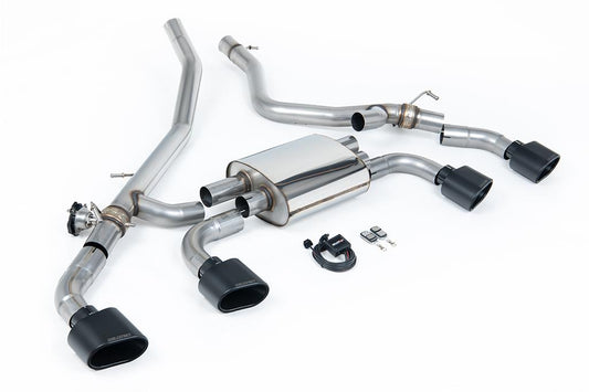 MillTek-SSXLR232-Cat-back Axle Back System (Valved) with Cerakote Black Ovals | ML Performance Car Parts