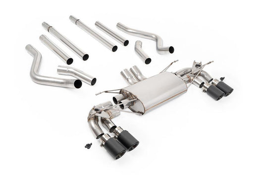 MillTek-SSXLR238-Particulate Filter-back OPF/GPF Back Non-Resonated Valved System (Louder) with Quad JET-90 Carbon Trims | ML Performance Car Parts