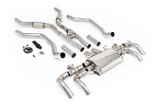 MillTek-SSXLR250-Particulate Filter-back Resonated with downturn Tips for OE Rear Bumper - with Valve Control | ML Performance Car Parts