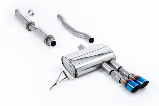 Milltek SSXM489 New Mini Cat-Back Resonated Burnt/Blue Titanium Tips