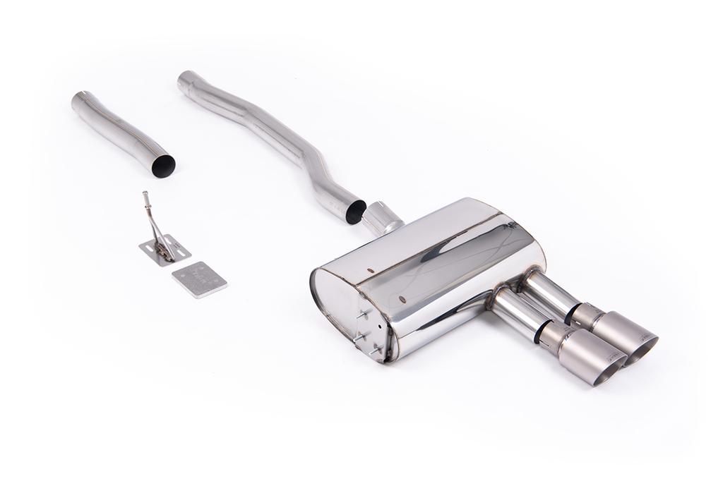 MillTek-SSXM499-Particulate Filter-back GPF Back with Brushed Titanium GT-90 Trims - EC Approved (OE Requires Cutting) - For Vehicles with 70mm OE system Only | ML Performance Car Parts