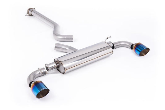 MillTek-SSXTY208-Particulate Filter-back 3' / 76mm Non-Resonated (Louder) OPF/GPF Back System with GT-115 Burnt/Blue Titanium Trims | ML Performance Car Parts