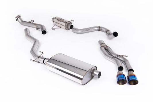 MillTek-SSXTY216-Cat-back Resonated Catback with 2 x GT-100 Burnt/Blue Titanium Tips | ML Performance Car Parts