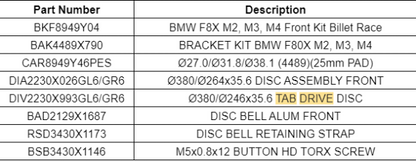 Alcon BKF8949Y04 CAR8949 Motorsport Front Kit - BMW F Series M2, M3, M4