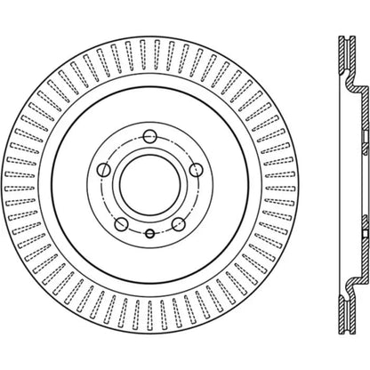StopTech 128.61105R Ford Mustang Shelby GT500 5.8 Supercharged 350x19 Sport Cross Drilled Brake Disc - Rear Right