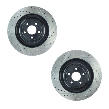 StopTech 127.20031L/R Jaguar 376mm Drilled & Grooved Sport Rear Brake Discs - Pair (Inc. F-Type, XF, XJR & XKR)