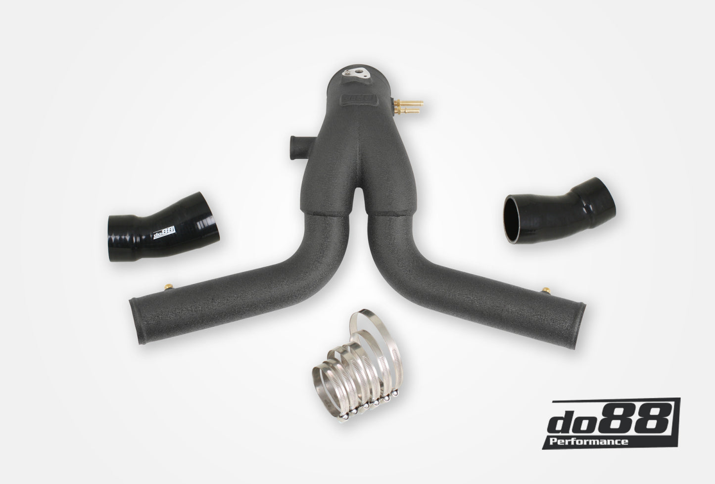 DO88 TR-200SV-OEM-2 Porsche 911 Turbo (991.2) 2015- Y-Pipe, Black for OEM IC