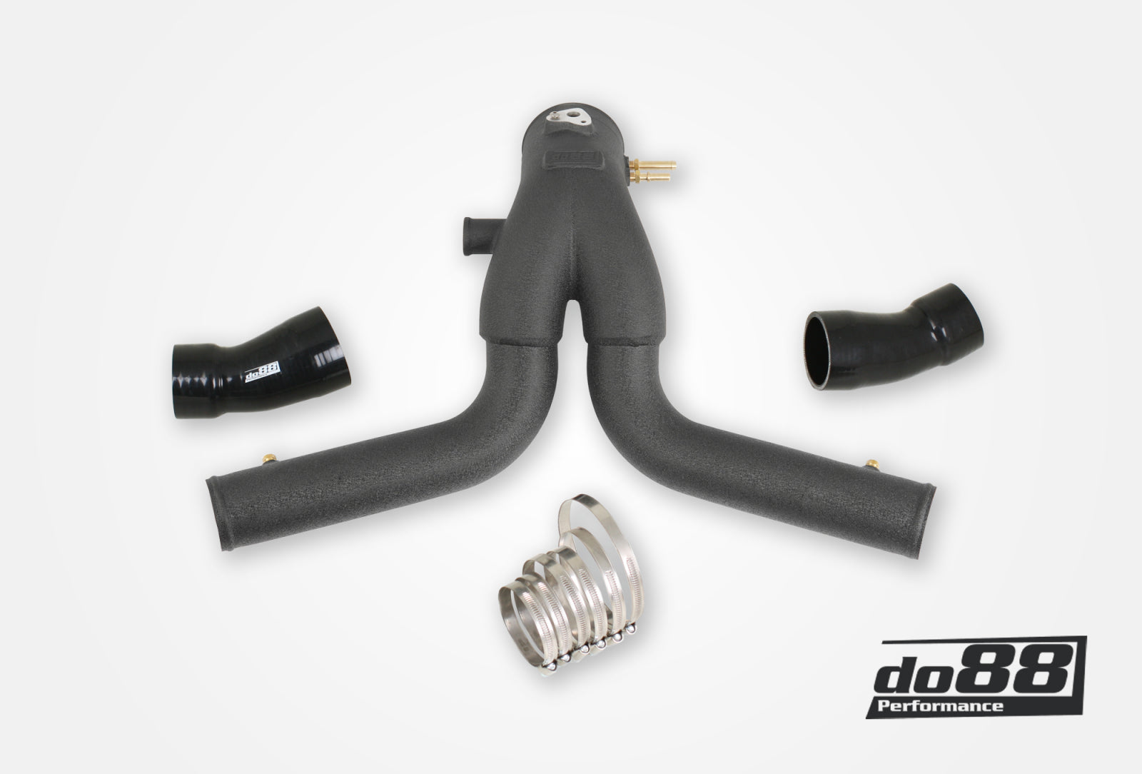 DO88 TR-200SV-OEM-2 Porsche 911 Turbo (991.2) 2015- Y-Pipe, Black for OEM IC