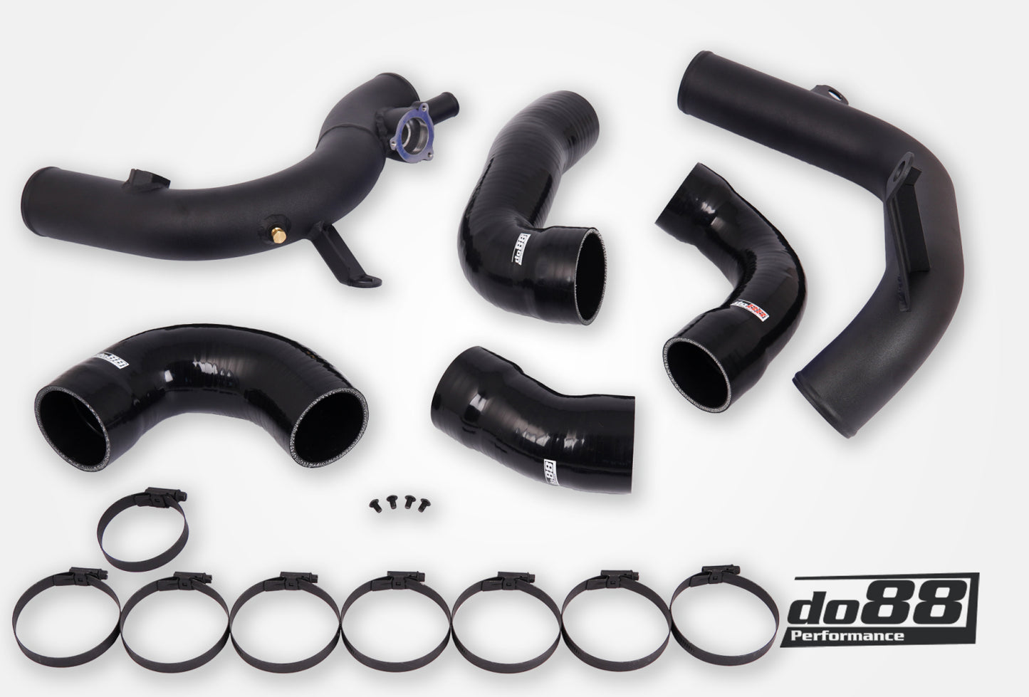 DO88 TR-340-do88-1-S VAG 2.0 TSI EA888 Gen4 (300hp+) IC Pressure pipes, Black hoses