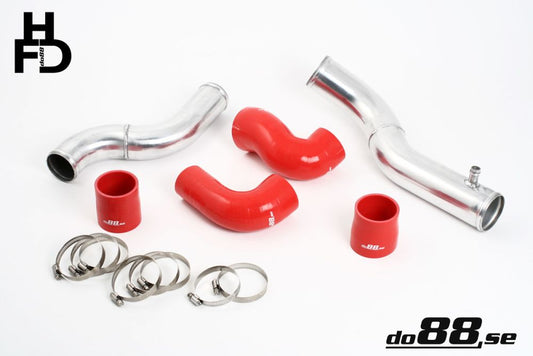 DO88 TR-740-R-76 Volvo 7/940 Turbo Top Connection pipe kit ,red hoses ,3'' throttle body