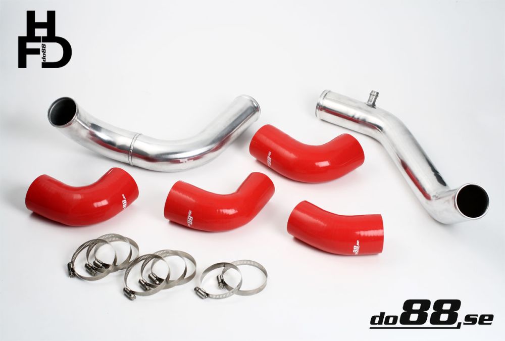 DO88 TR-940-R-63 Volvo 7/940 Turbo Center Connection pipe kit ,red hoses ,standard throttle body