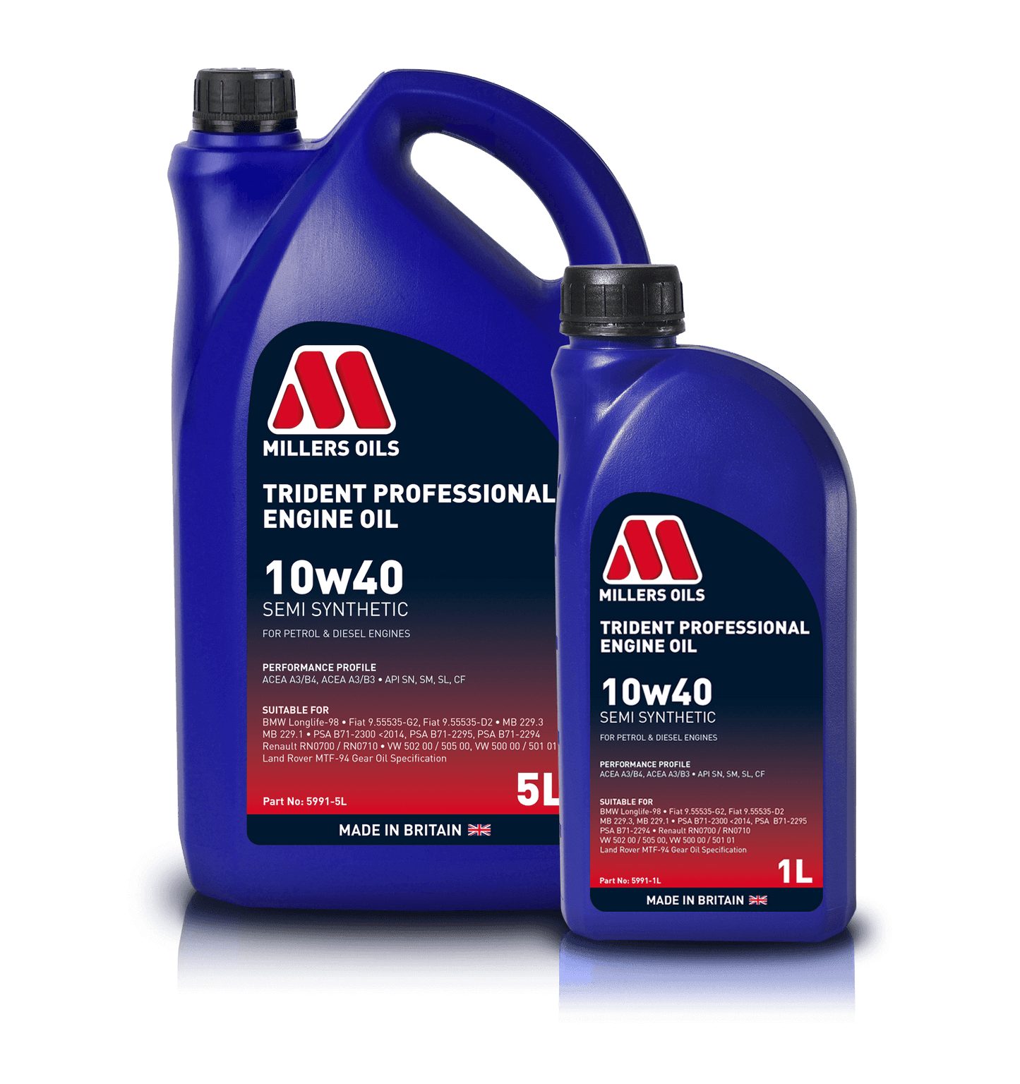 Millers Oils 5991 Trident Professional 10w40 Semi Synthetic Engine Oil