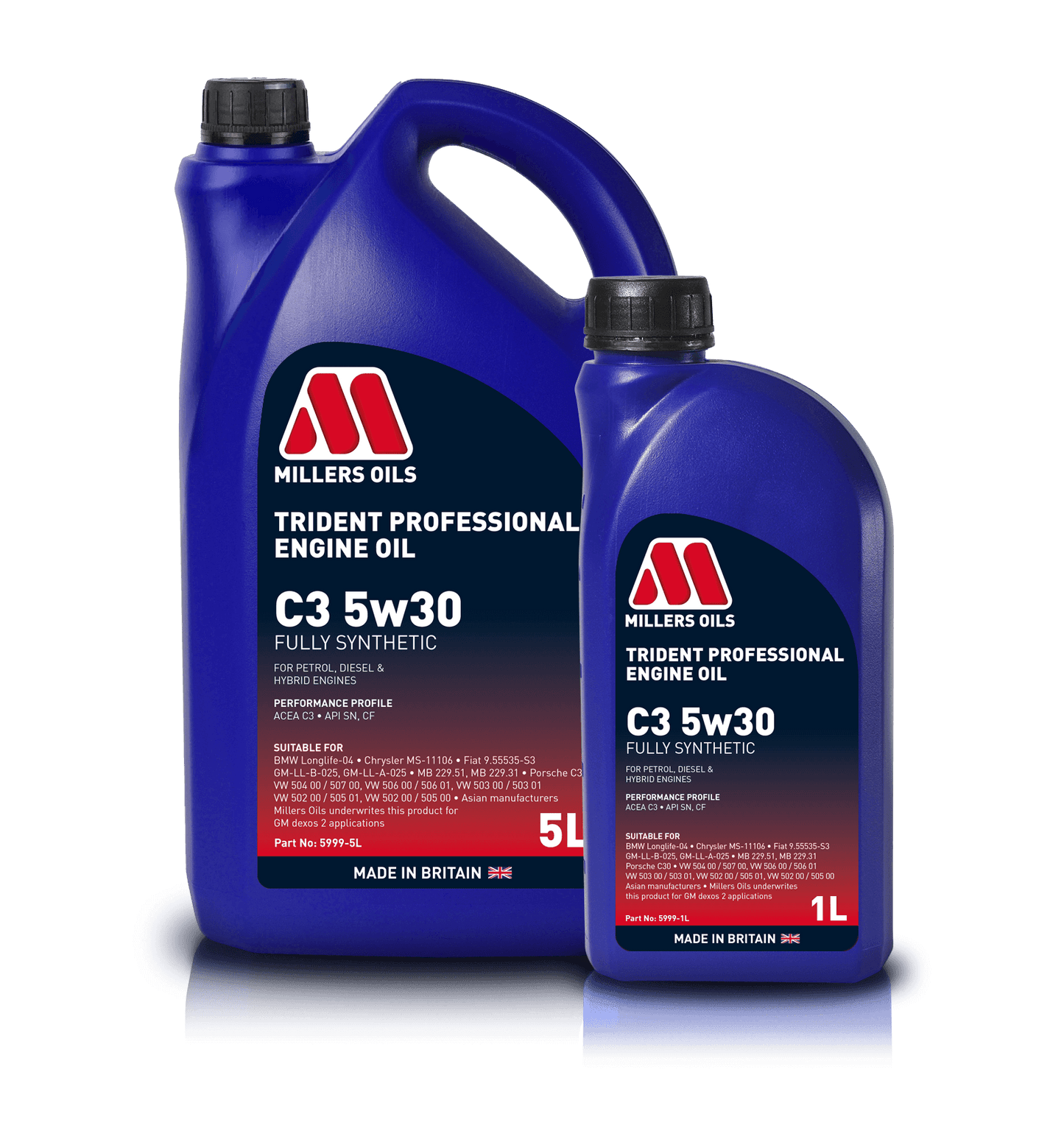 Millers Oils 5999GO Trident Professional C3 5w30 Fully Synthetic Engine Oil 5L