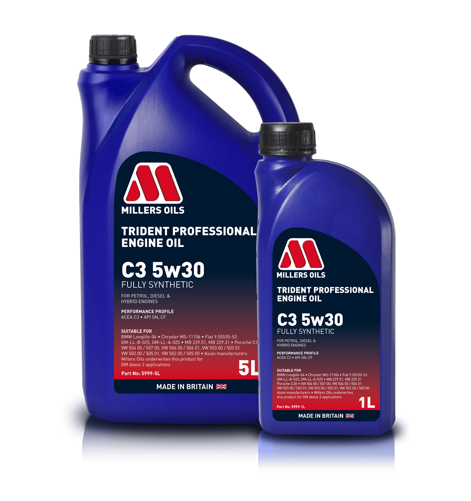 Millers Oils 5999GO Trident Professional C3 5w30 Fully Synthetic Engine Oil 5L