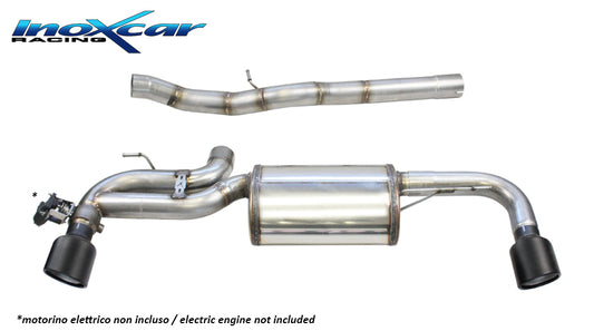 InoXcar VALV.BMF40.01.XR10BLACKMATT BMW SERIE 1 F40 M135i X-DRIVE Rear Silencer With End Pipe Diam. 100 X-Race Black Matt R+L + Valve With Assembly Original Electric Engine 1 | ML Performance UK Car Parts