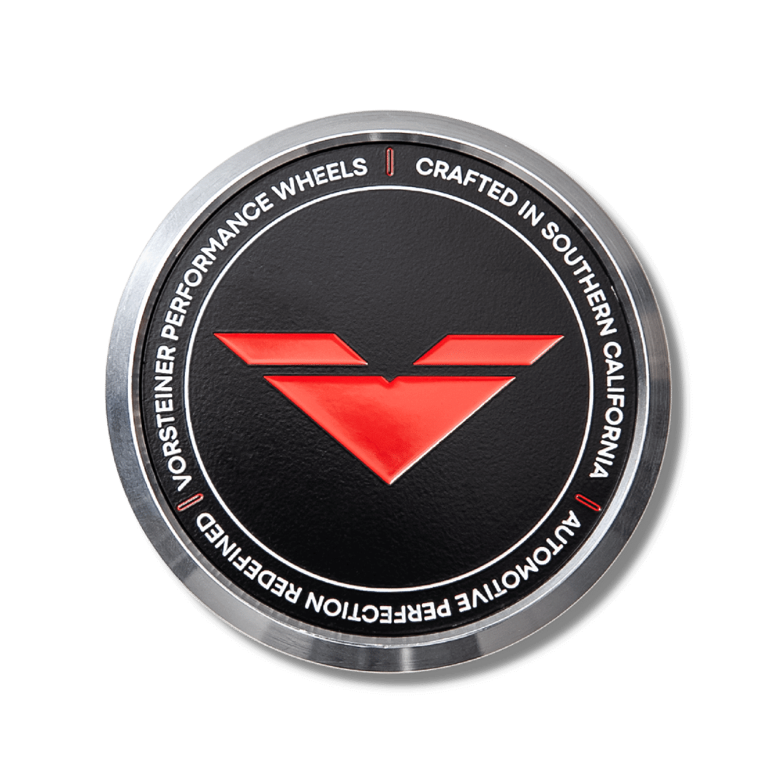 Vorsteiner CC13BLK Vorsteiner Aluminum Center Cap - Black with Red Logo | ML Performance