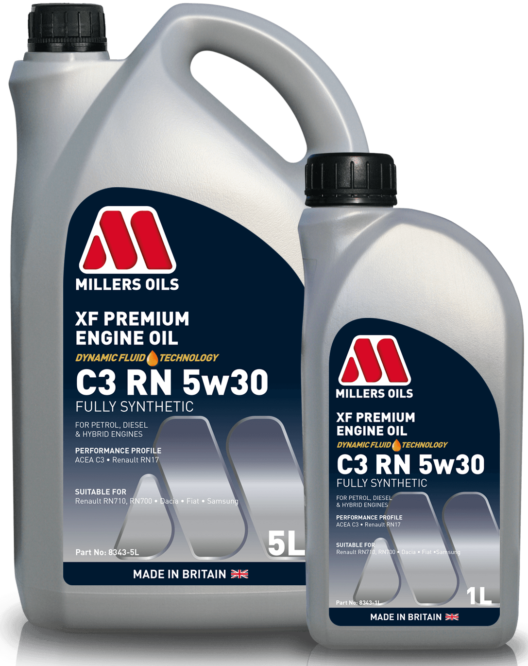 Millers Oils 8343 XF Premium C3 RN 5w30 Fully Synthetic Engine Oil