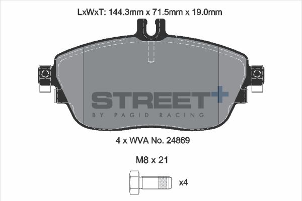 PAGID Racing T8215SP2001 STREET+ Brake Pads