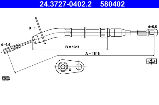 BOSCH 1987477973 Parking Brake Cable Pull