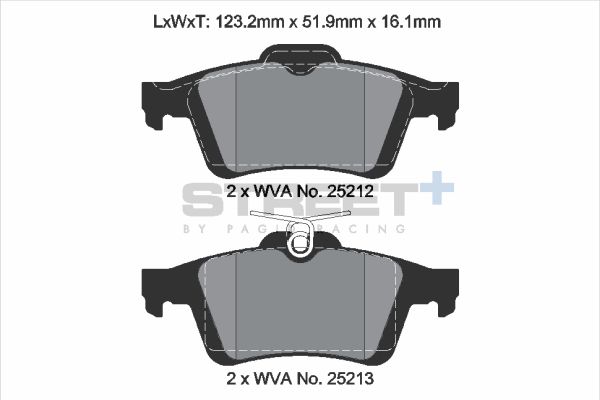 PAGID Racing T8199SP2001 STREET+ Brake Pads