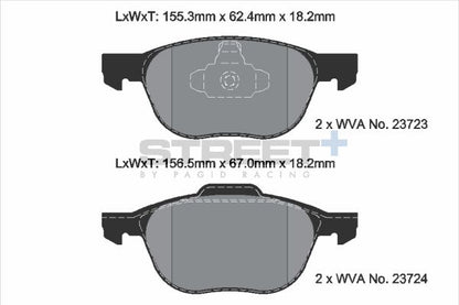 PAGID Racing T8041SP2001 STREET+ Brake Pads