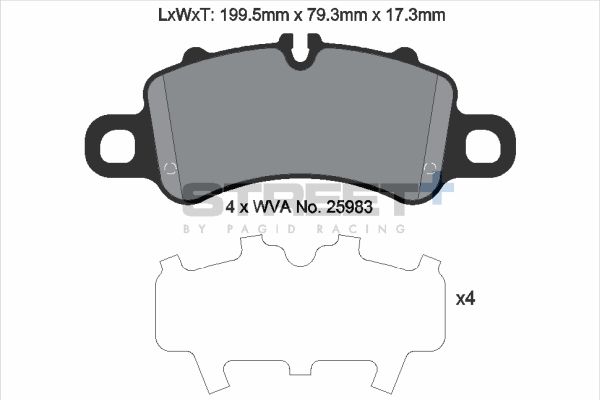 PAGID Racing T8273SP2001 STREET+ Brake Pads