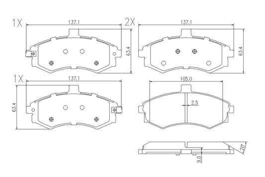 BOGAP Y8210117 Brake Pad Set, Disc Brake | ML Performance Car Parts